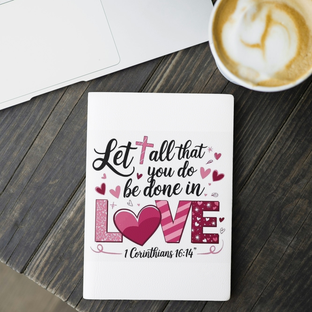 Inspirational Love Notebook with Pink Accents